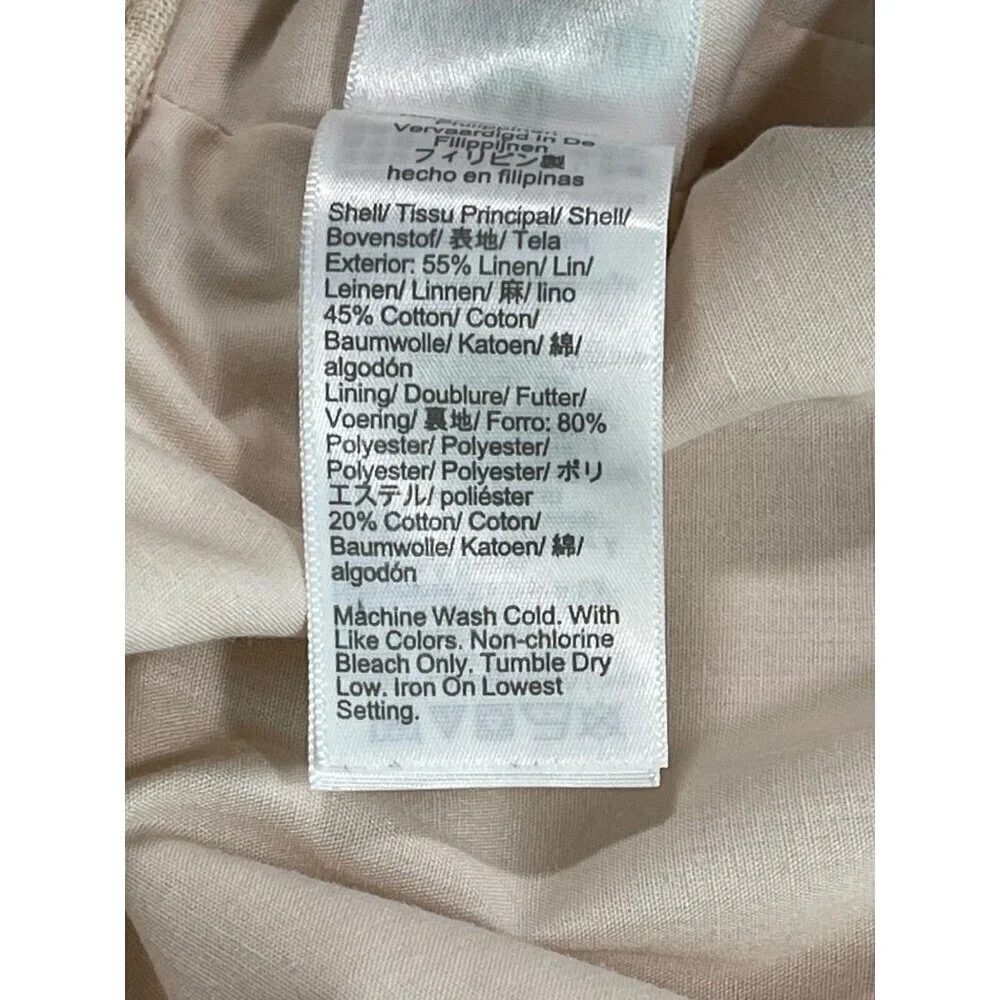 J. Crew Women's Dusty Ivory Linen/Cotton Lined A-Line City Skirt SIZE-14 - Picture 4 of 5